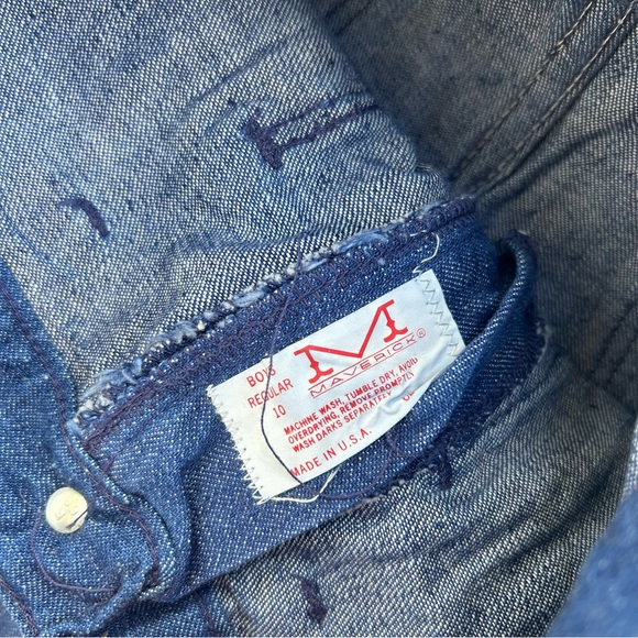 Vintage Maverick Big Bell NOS Kids Bell Bottom Patch Pocket Flare Jeans Size 10 - Picture 6 of 9